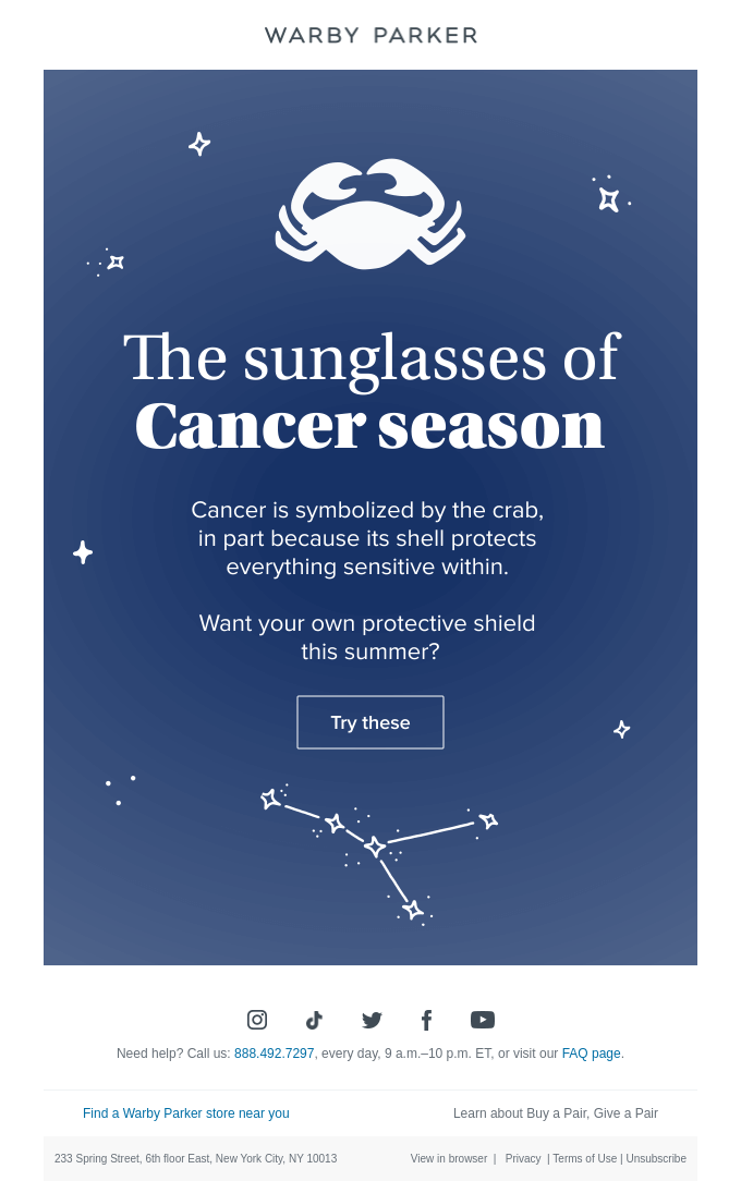 A zodiac sign ruled by the moon…