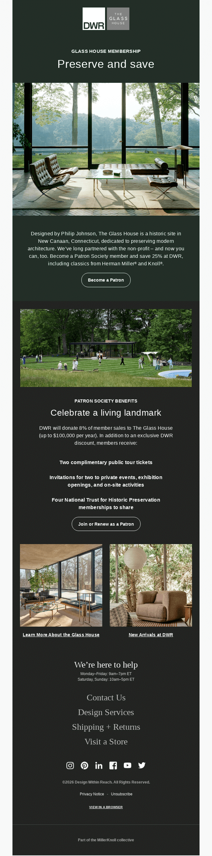 Become a Glass House Patron Society member