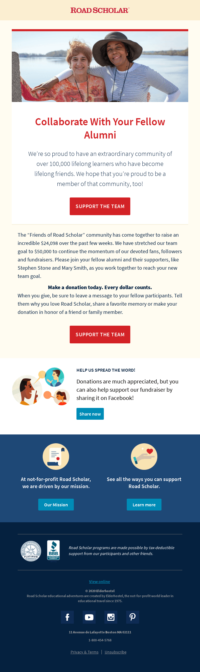 Contribute to the “Friends of Road Scholar” Team