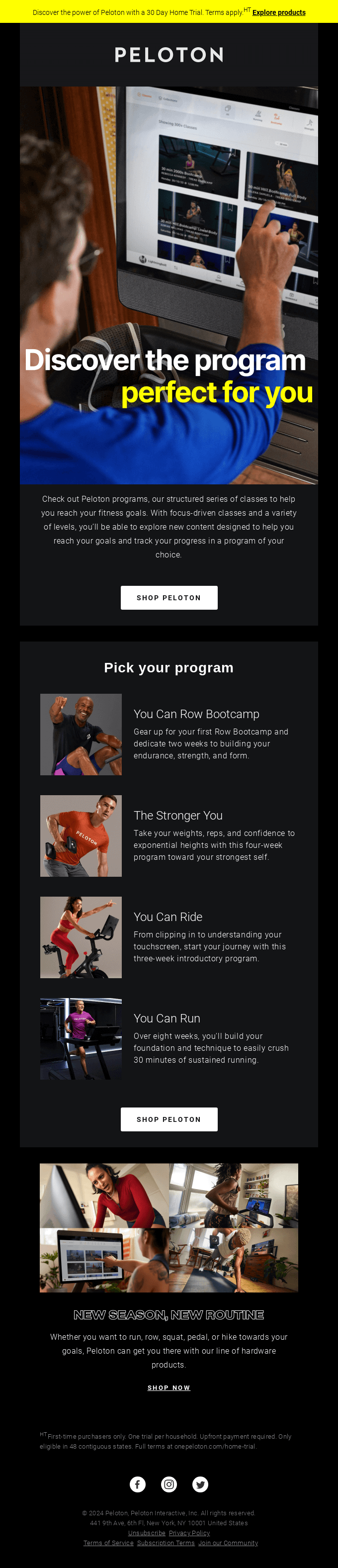 Find your ideal Peloton program