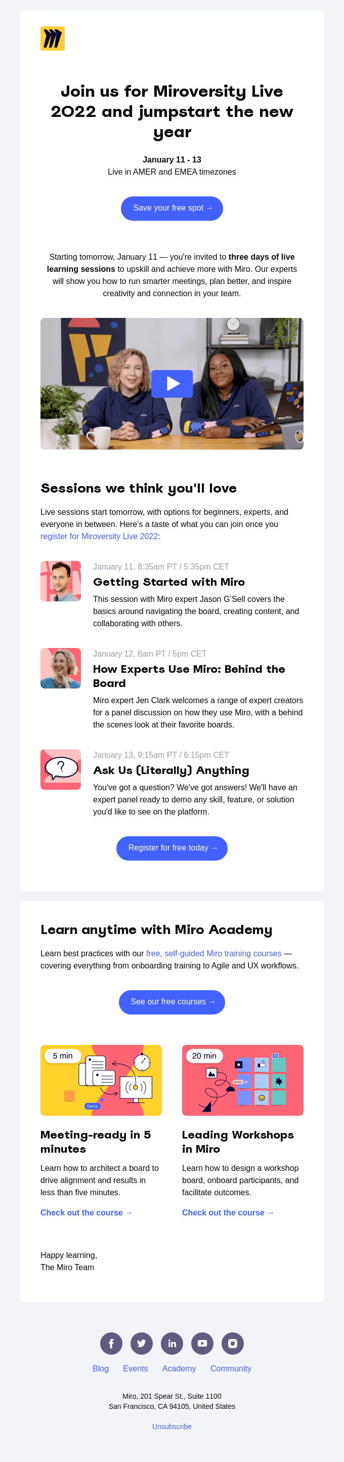 Free Training: Upskill on Miro Tomorrow