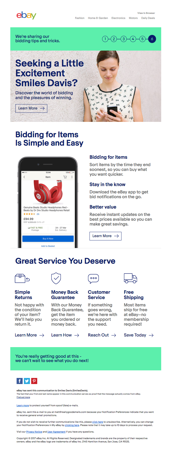 Get excited! Give bidding on eBay a try, Smiles Davis