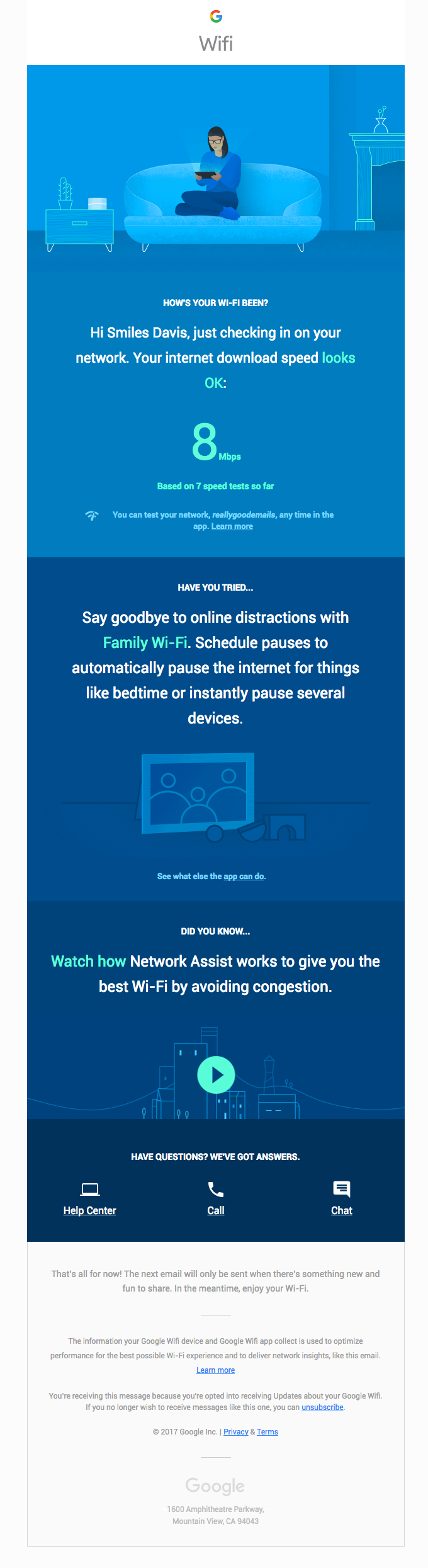 Hello from Google Wifi! Want to see how fast your internet speed is?