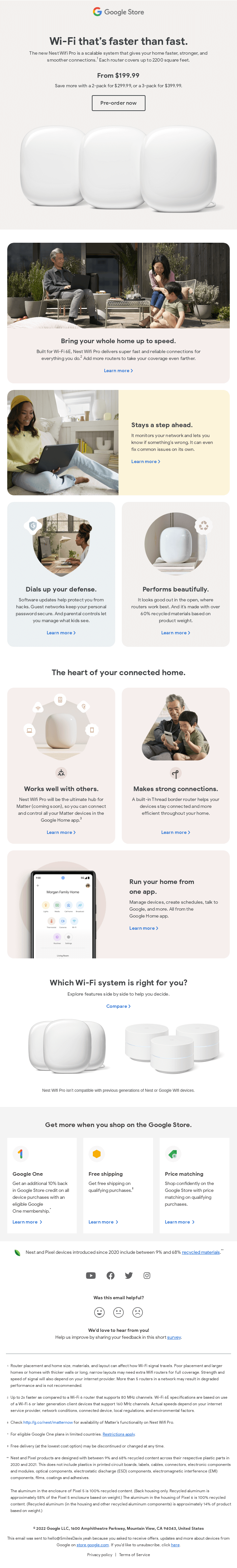 Introducing Nest Wifi Pro, built for Wi-Fi 6E