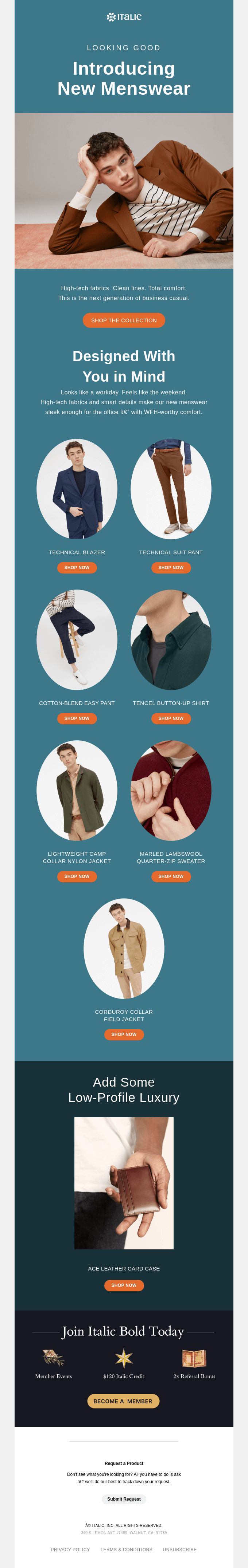 Introducing our new menswear collection
