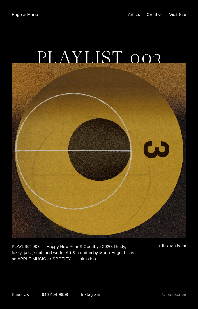 Music for the New Year – Playlist 003 by Hugo & Marie