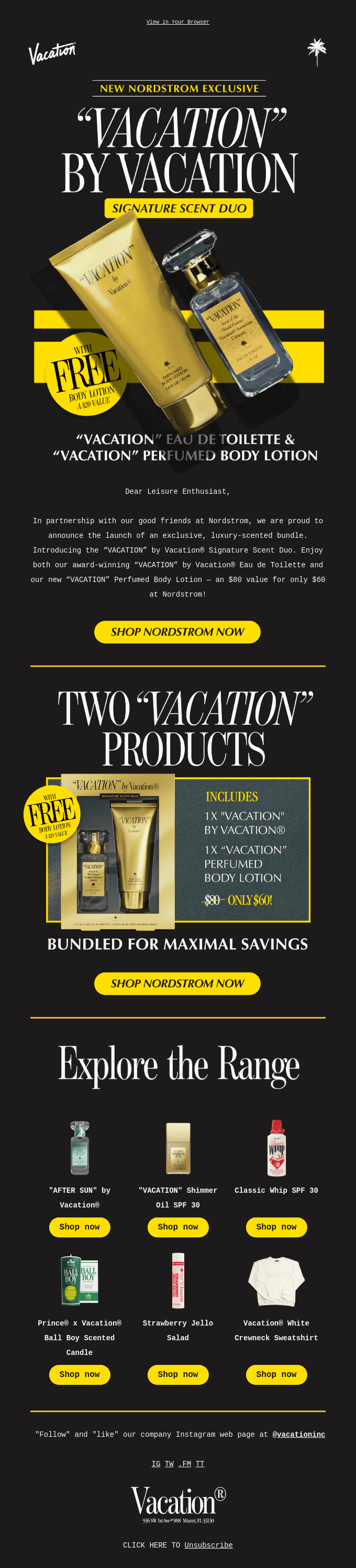 NEW! “VACATION” by Vacation® Signature Scent Duo