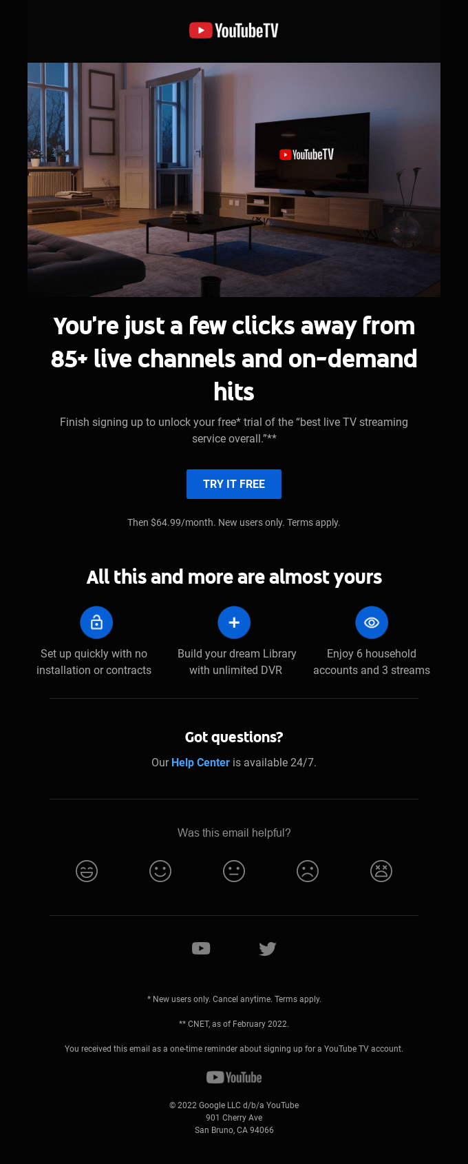 Psst … don’t miss your free YouTube TV trial