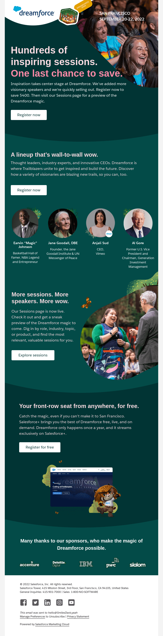 Register now and plan your perfect Dreamforce schedule.