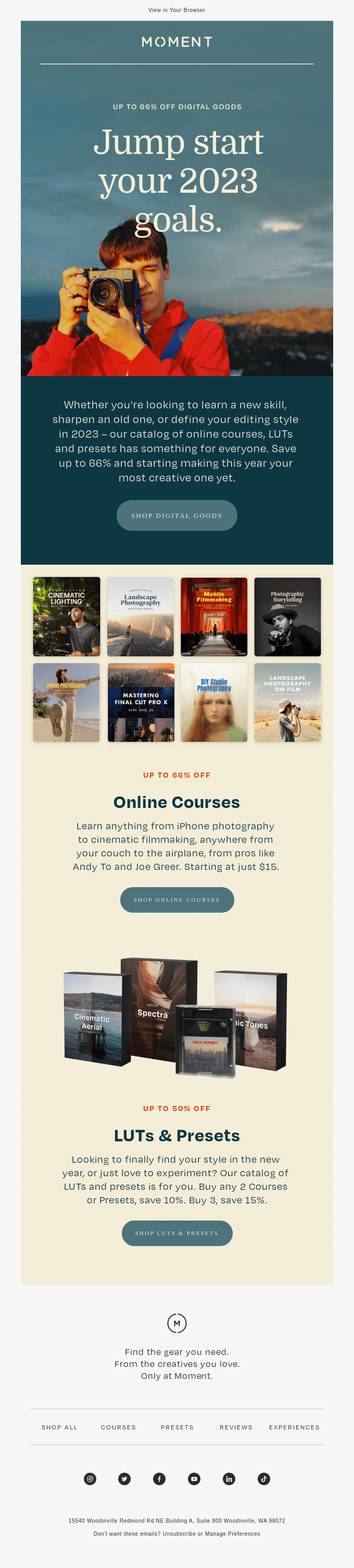 Up to 66% off Online Courses, LUTs and Presets