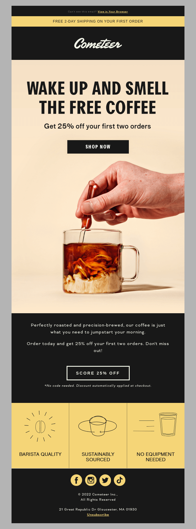 We’re giving you free coffee!