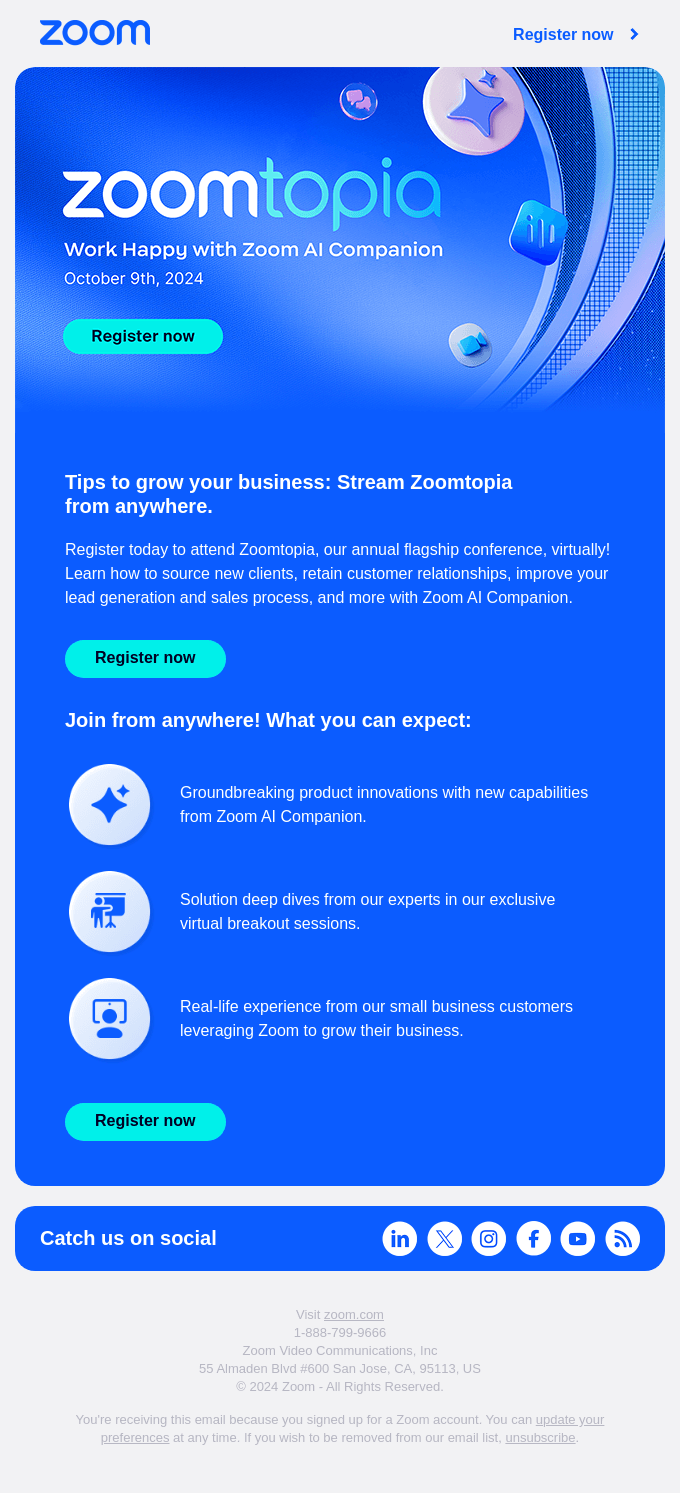 You're invited: Supercharge your business growth at Zoomtopia